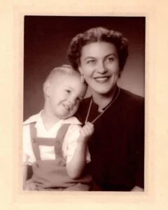 Frank Carlson with his mother, Betty Carlson